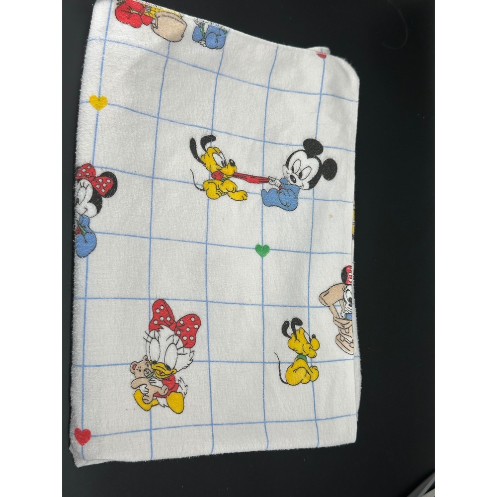 Vintage Disney Babies Receiving Blanket Mickey Minnie Donald Pluto USA Dundee